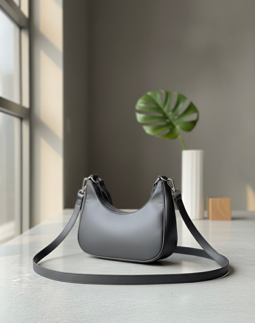 smooth, matte faux leather (or high-quality vegan leather) material.