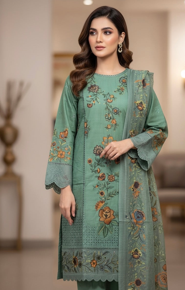 multi-colored floral embroidery (or a very high-quality )
