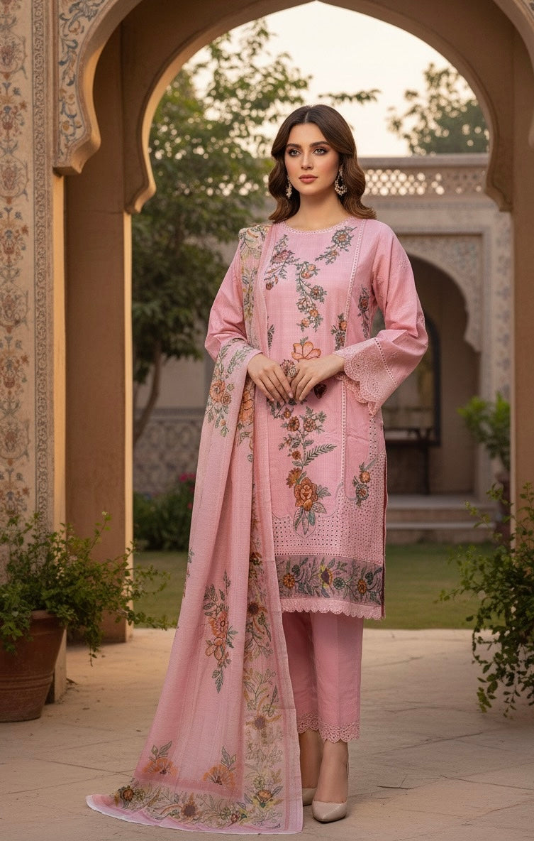 multi-colored floral embroidery (or a very high-quality )