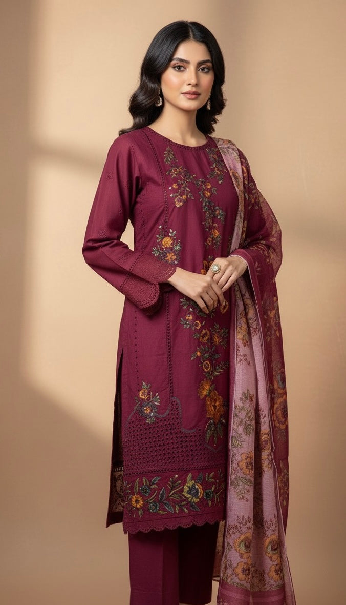 multi-colored floral embroidery (or a very high-quality )