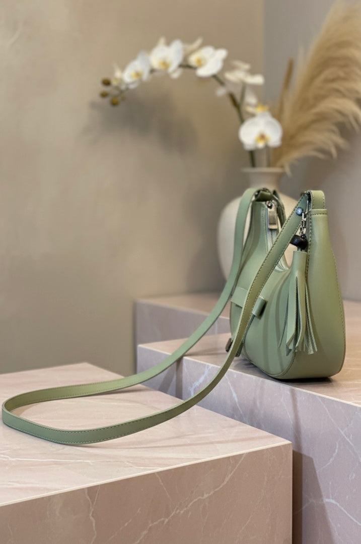 smooth, matte faux leather (or high-quality vegan leather) material.