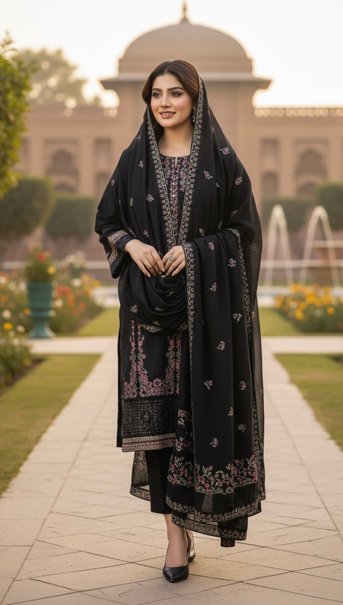 Elegant embroidery 3pc upgrade your look 🤌🏿