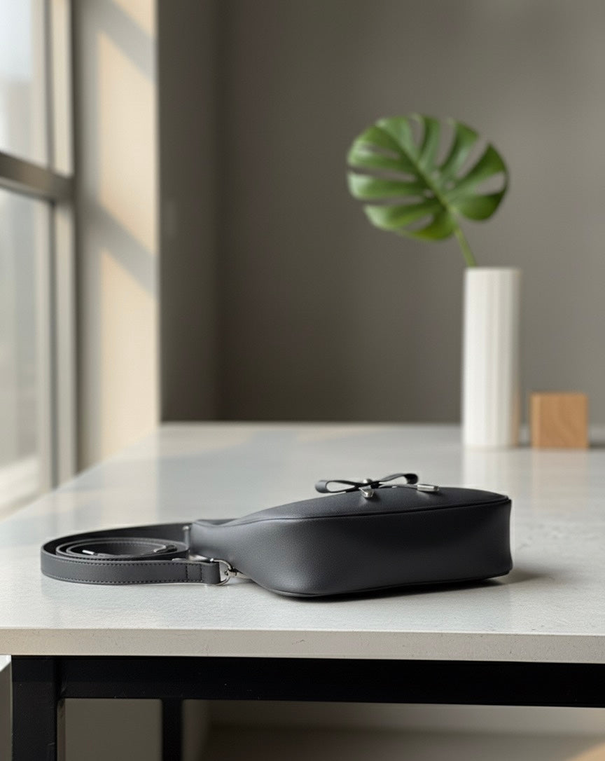 smooth, matte faux leather (or high-quality vegan leather) material.