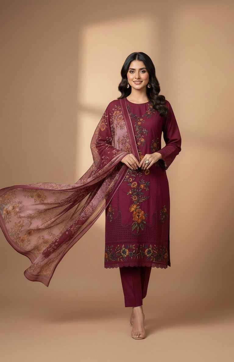multi-colored floral embroidery (or a very high-quality )