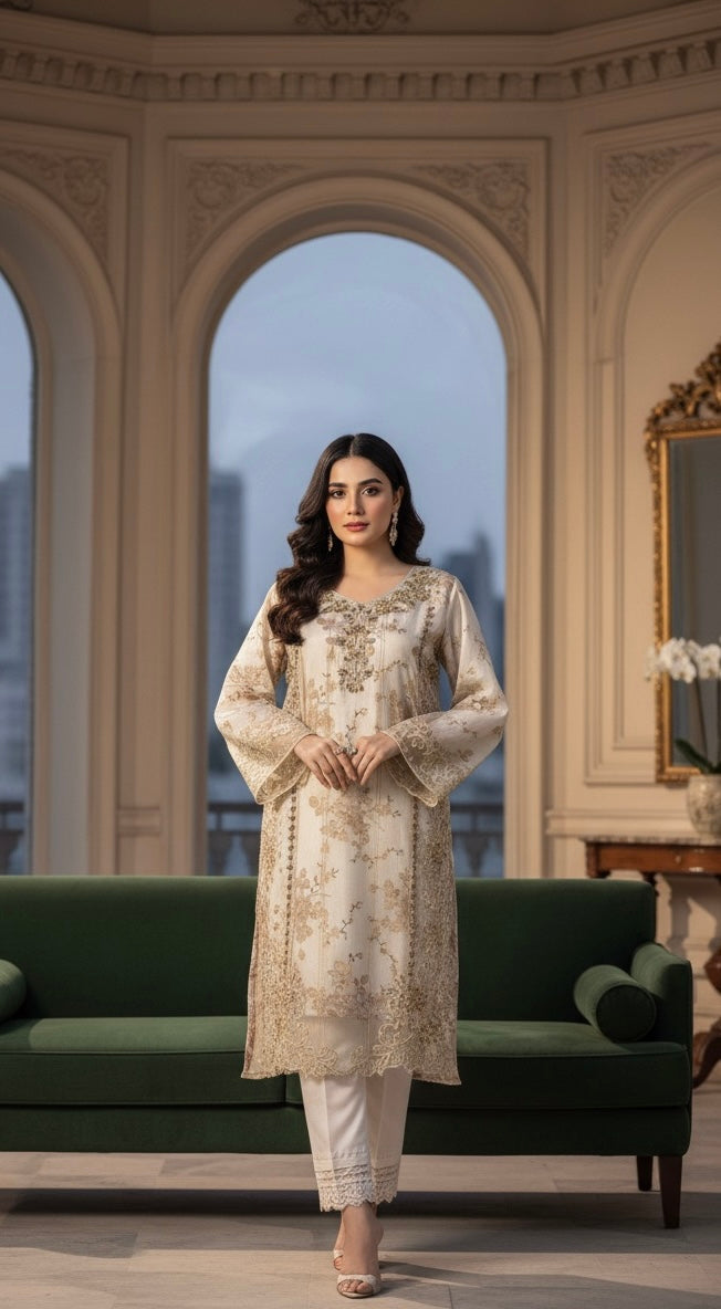 Woman 3pc suit with embroidered +handmade work best quality 🫶🏿