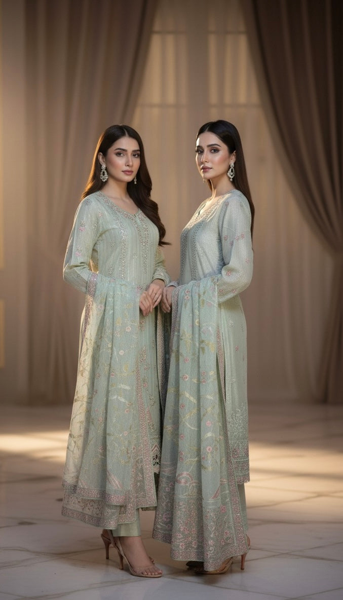 Elegant embroidery 3pc upgrade your look 🤌🏿