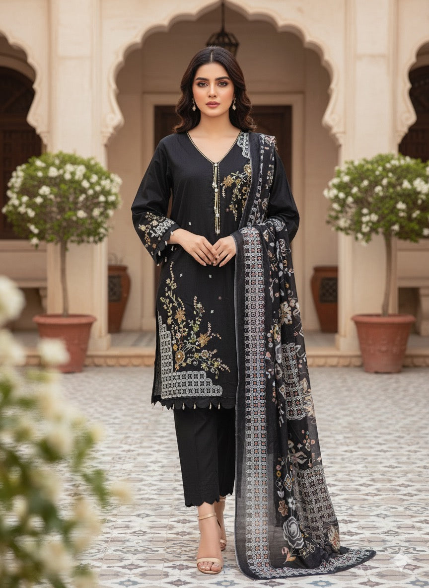 A sophisticated winter look with delicate craftsmanship — perfect for events,casual festive wear.