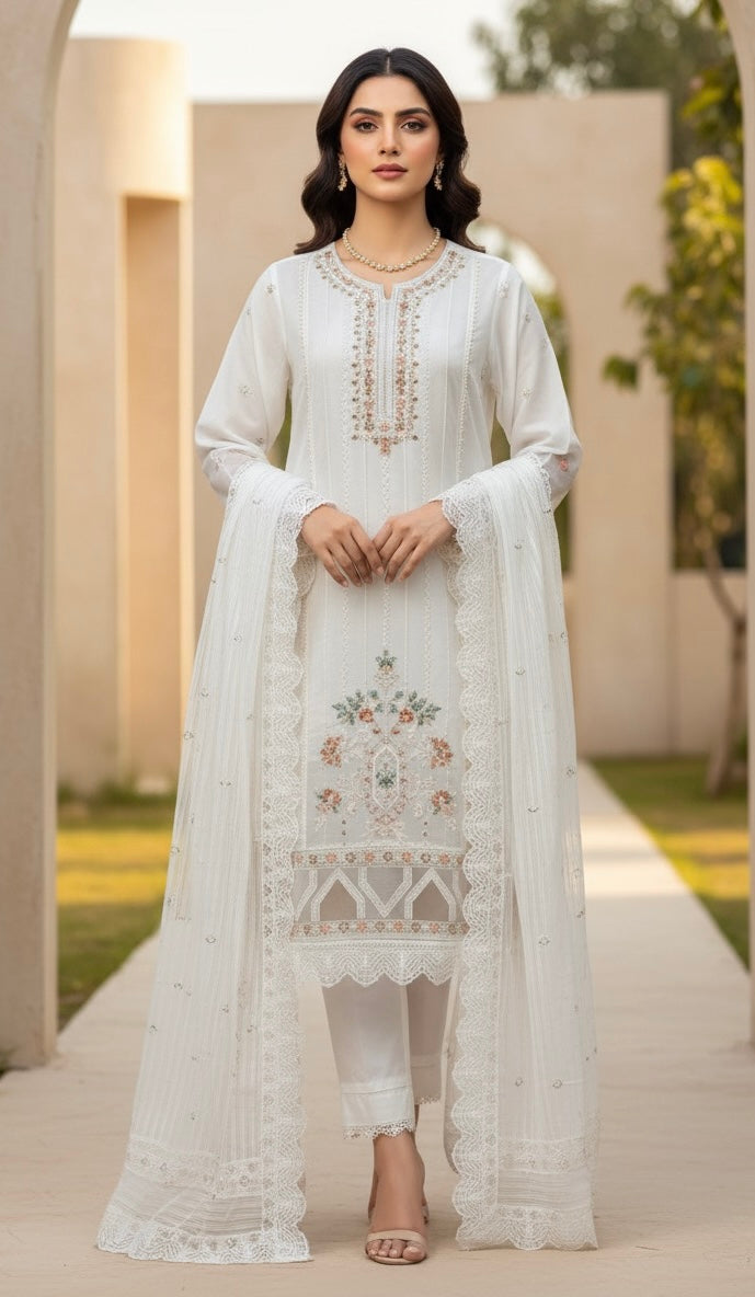 Woman 3pc suit with embroidered +handmade work best quality 🫶🏿