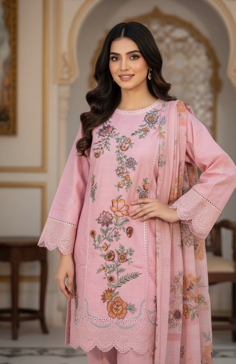 multi-colored floral embroidery (or a very high-quality )