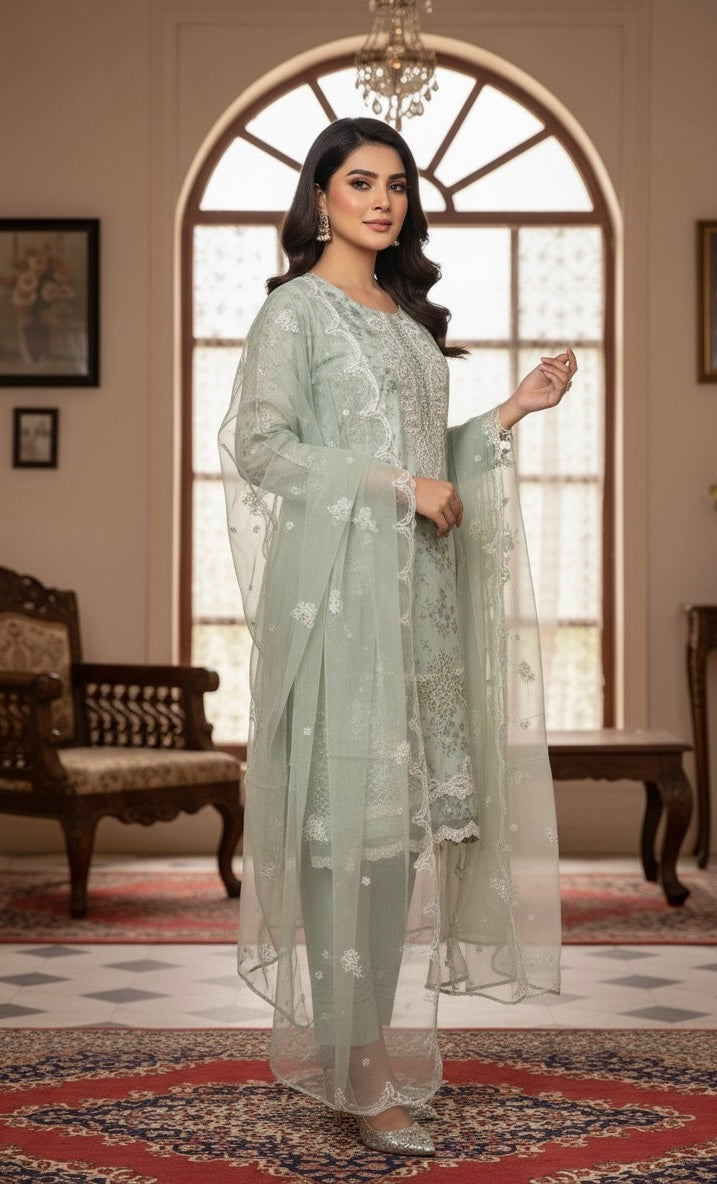 Woman 3pc suit with embroidered +handmade work best quality 🫶🏿