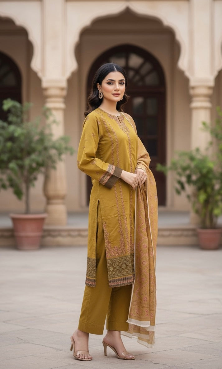 Elegant embroidery 3pc upgrade your look 🤌🏿