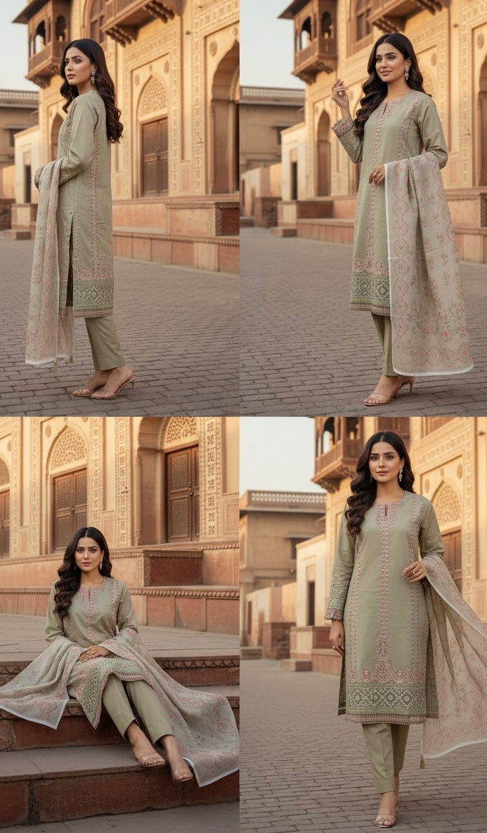 Elegant embroidery 3pc upgrade your look 🤌🏿