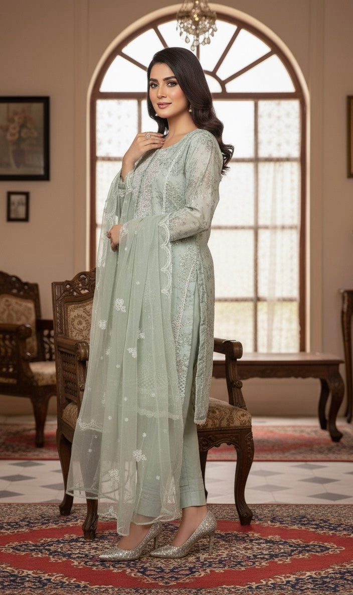 Woman 3pc suit with embroidered +handmade work best quality 🫶🏿