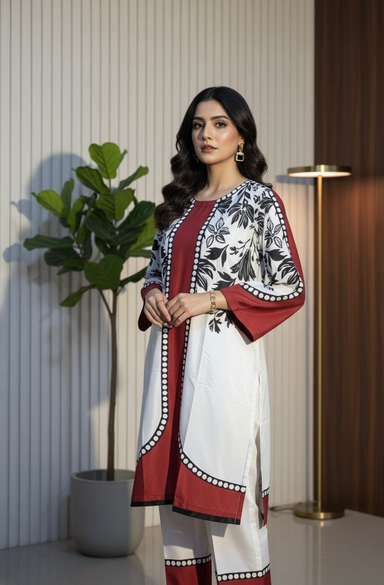 traditional Pakistani lawn suit 3pc suit