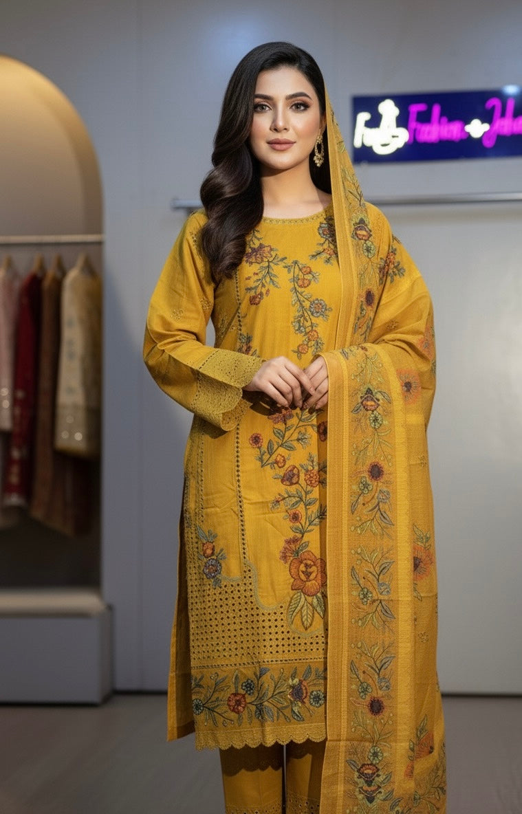 multi-colored floral embroidery (or a very high-quality )